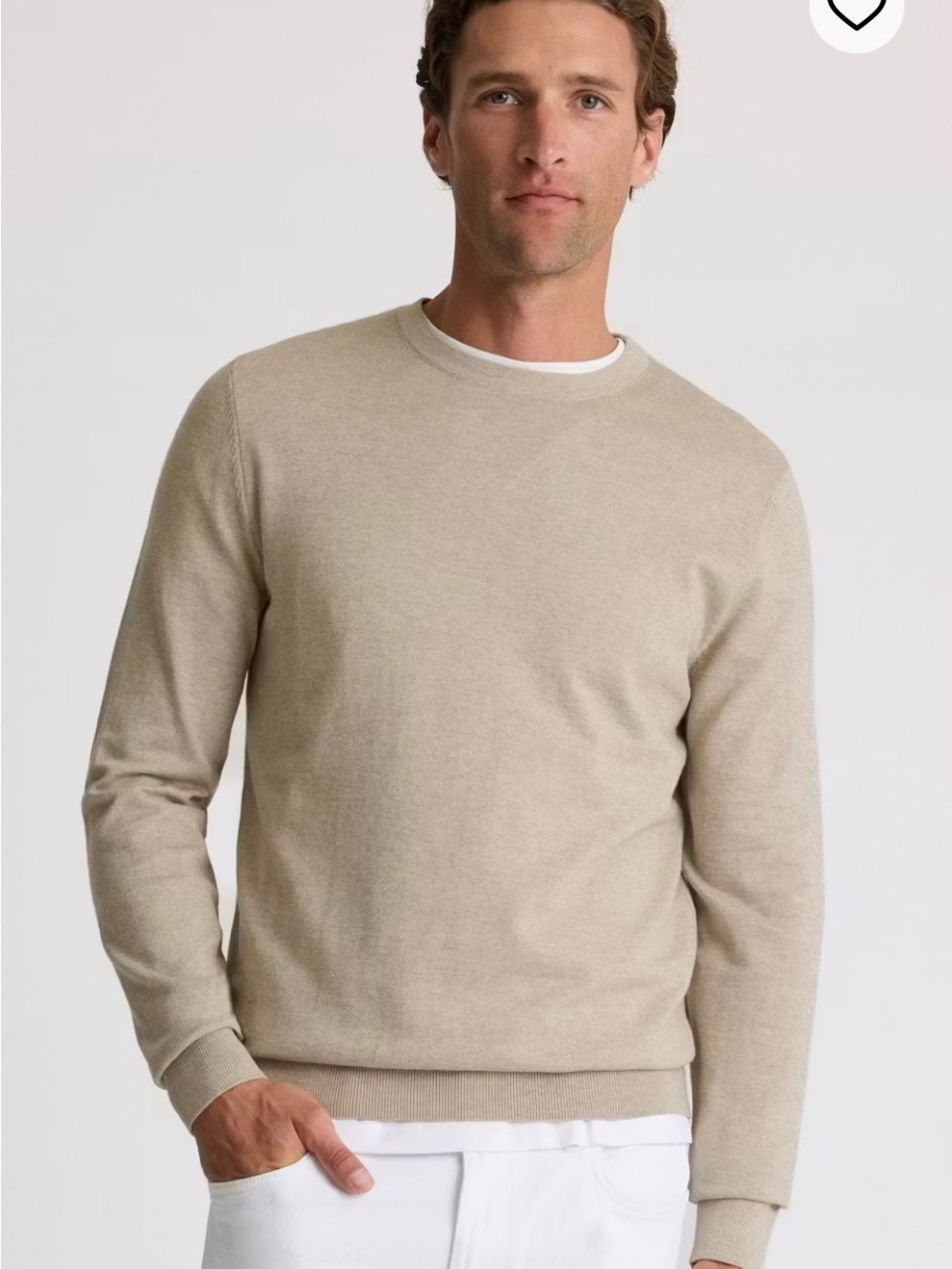 Dressmann Well Dressed 100% Supima Cotton Beige Sweater XL